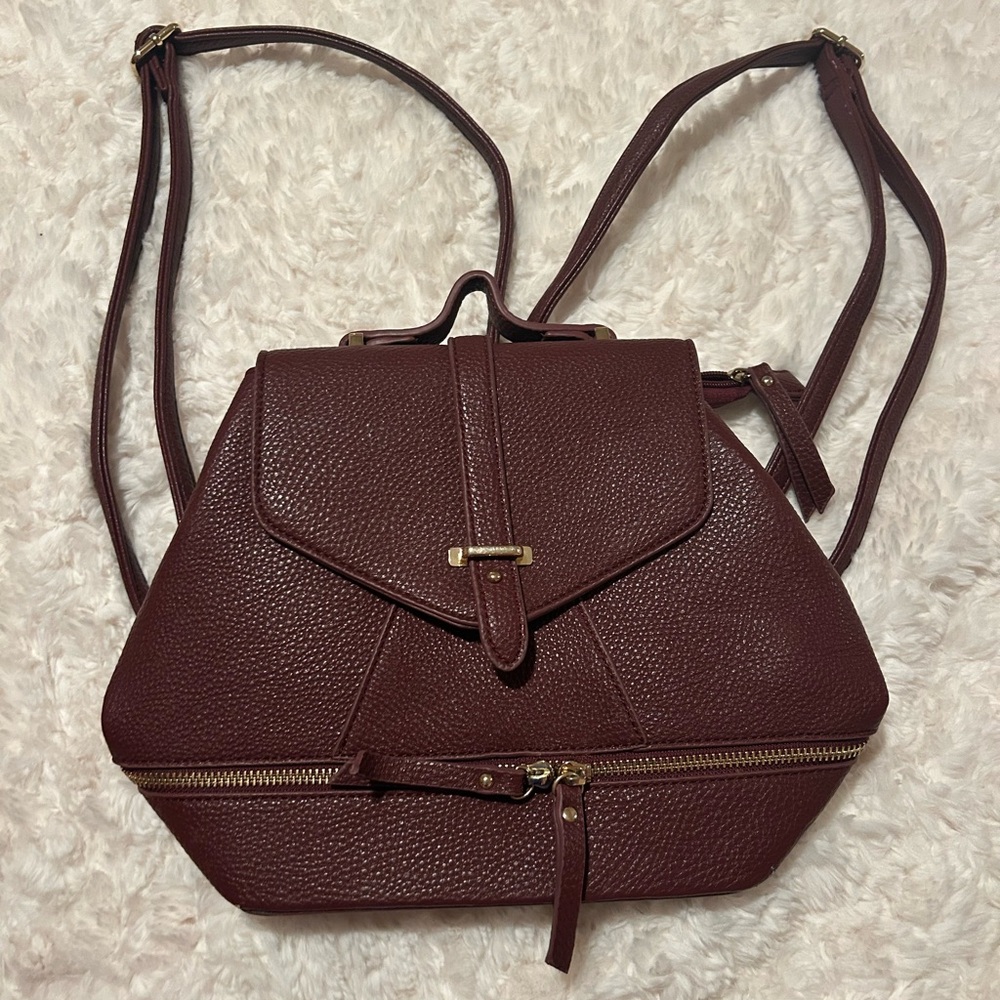 Charming Charlie Brown Geometric Leather Backpack